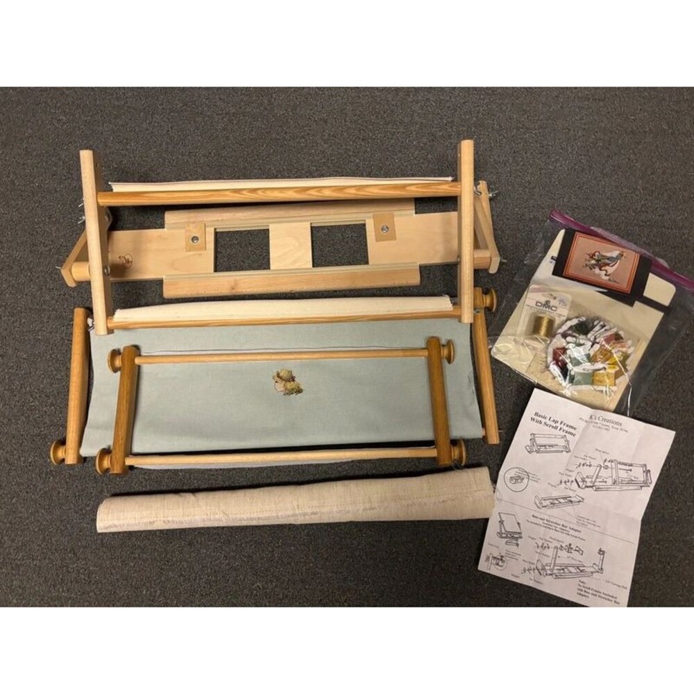 Ks Creations Basic Lap Frame With Scroll Frame Wooden Embroidery Needlepoint Set